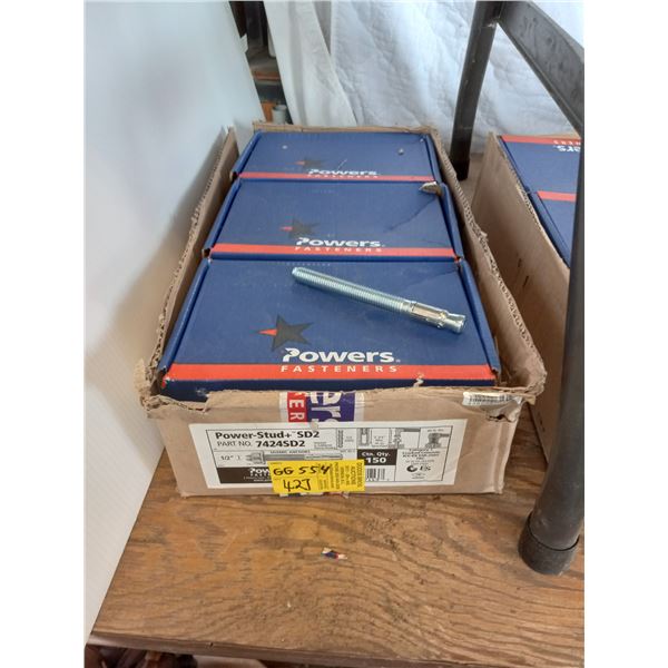 BOX OF 1/2" POWER STUD FASTENERS