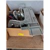 Image 1 : BOX OF PALM SANDERS, SKILL SAW, DRILLS AND JIGSAW ETC