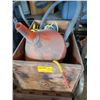 Image 1 : WOOD CRATE WITH ROPE, HARD HAT, FUNNEL ETC.