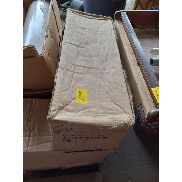 ONE BOX OF YELLOW MAT MAGNETIC SIGNAGE ROLLS