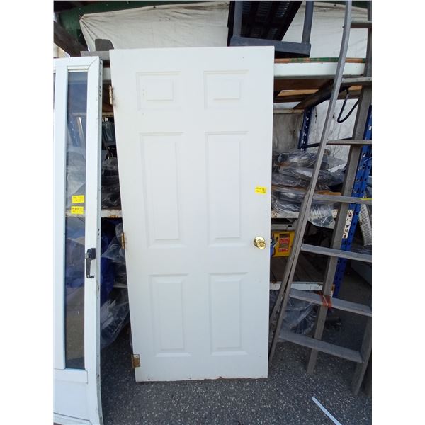 34"X 77" WOOD AND METAL DOOR