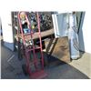 Image 1 : TWO WHEEL RED HAND TRUCK AND A 4 WHEEL CART