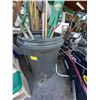 Image 1 : GARBAGE CAN WITH GARDEN TOOLS