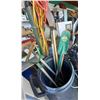 Image 2 : GARBAGE CAN WITH GARDEN TOOLS