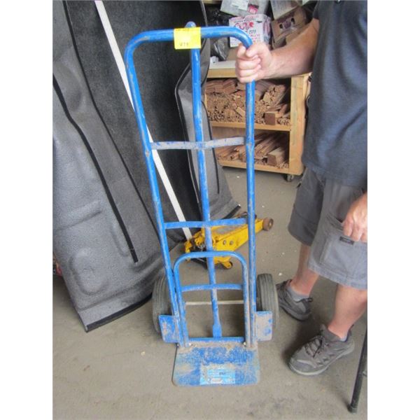 BLUE POWER FIST HAND TRUCK, SLIGHTLY BENT AT THE TOP