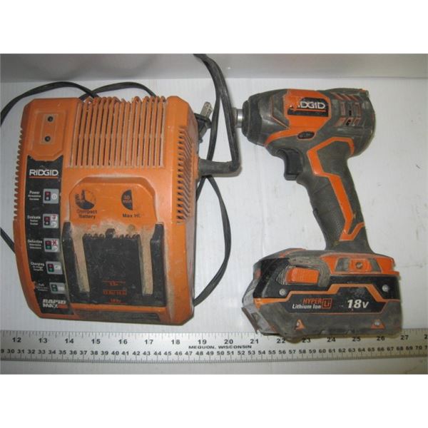 RIDGID 18 VOLT DRILL WITH CHARGER