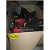 Image 1 : BOX OF AS IS DRILLS, CHARGERS AND BATTERIES ETC