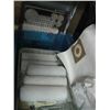 Image 2 : BIN OF PAINTING SUPPLIES AND PAINT BRUSHES ETC