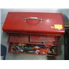 Image 2 : METAL TOOL BOX WITH ASSORTED TOOLS