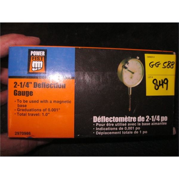 POWERFIST 2 1/4" DEFLECTION GAUGE IN BOX