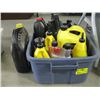 Image 1 : BOX OF ASSORTED ANTIFREEZE, AXLE OIL, CHAIN OIL ETC