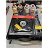 Image 1 : WORLD FAMOUS PORTABLE GAS STOVE WITH 4 CANS OF BUTANE GAS