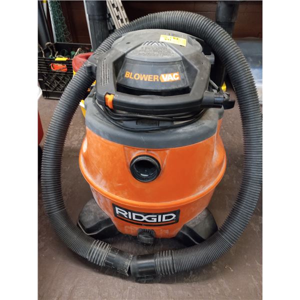 RIDGID WET DRY VAC AND ATTACHMENTS