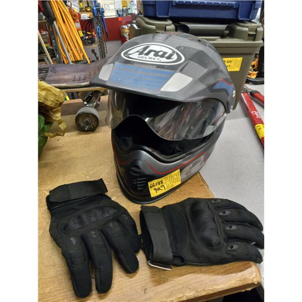 ARAI DIRT BIKE HELMET WITH GLOVES