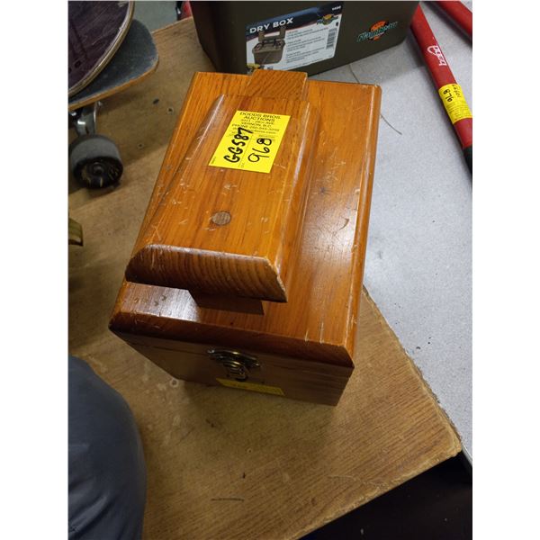 SHOE SHINE BOX WITH MISC CONTENTS