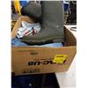 Image 1 : BOX OF SHIRTS, JEANS AND PAIR OF RUBBER BOOTS