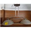 Image 1 : TWO LIGHT METAL AND GLASS LIGHT FIXTURE