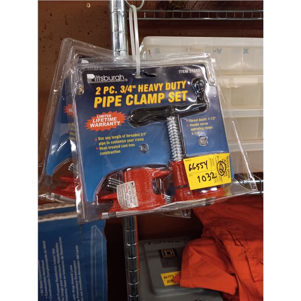 2 NEW 2 PCE 3 1/4  HD PIPE CLAMP SET