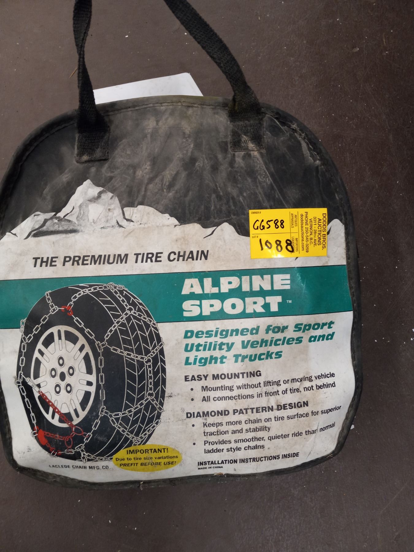 SET OF ALPINE SPORT UTILITY VEHICLE LIGHT TRUCK TIRE CHAINS