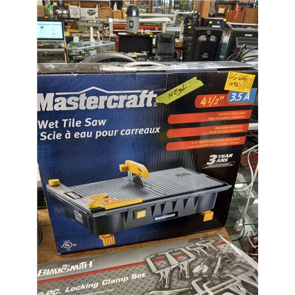 NEW 4.5" MASTERCRAFT WET TILE SAW