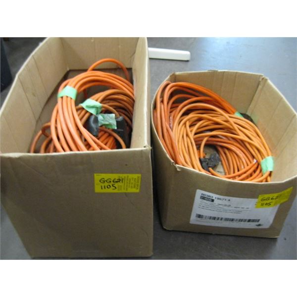 2 BOXES OF ORANGE EXTENSION CORDS