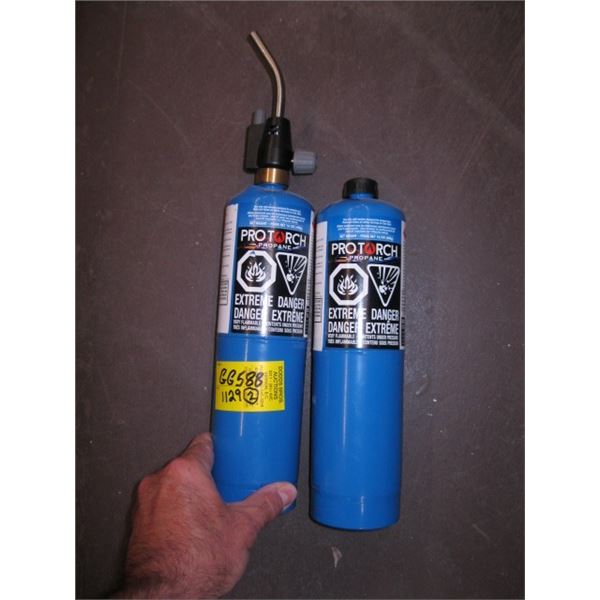 2 PROTORCH PROPANE BOTTLES WITH TORCH