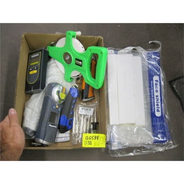 FLAT OF LEVEL, RIBBON TAPE MEASURE, ETC