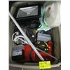 Image 1 : 1 BOX OF DRILL BITS, PAINTING SUPPLIES AND LED LIGHT