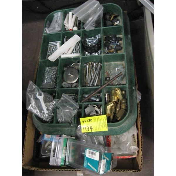 FLAT OF MISC SCREWS ETC