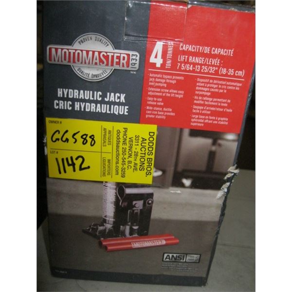 MOTOMASTER 4 TON HYDRAULIC JACK IN BOX