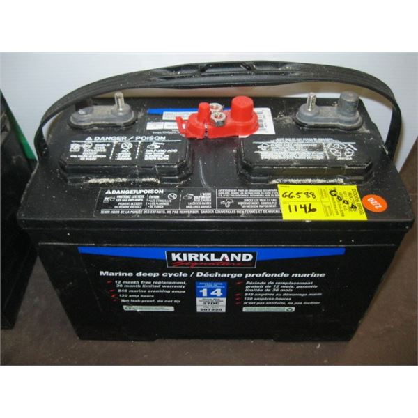 KIRKLAND MARINE DEEP CELL BATTERY, TESTED GOOD