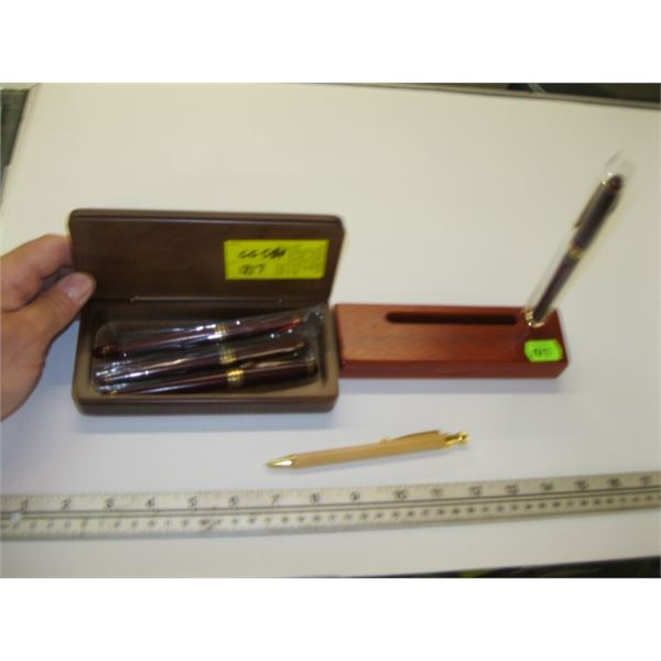 2 PEN SETS WOODEN