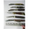Image 2 : 6 VINTAGE US MADE POCKET KNIVES PLUS ONE SHEATH