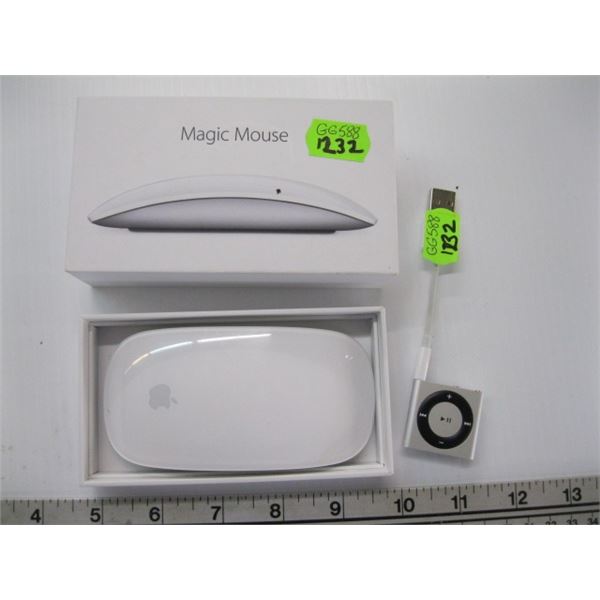 APPLE IPOD SHUFFLE AND AN APPLE MAGIC MOUSE