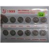 Image 3 : 4 1999 MILLENIUM QUARTERS & 1 1992 COMMEMORATIVE QUARTERS