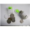 Image 1 : 1 CONTAINER OF 24 CANADIAN QUARTERS & 1 CONTAINER OF FOREIGN COINS