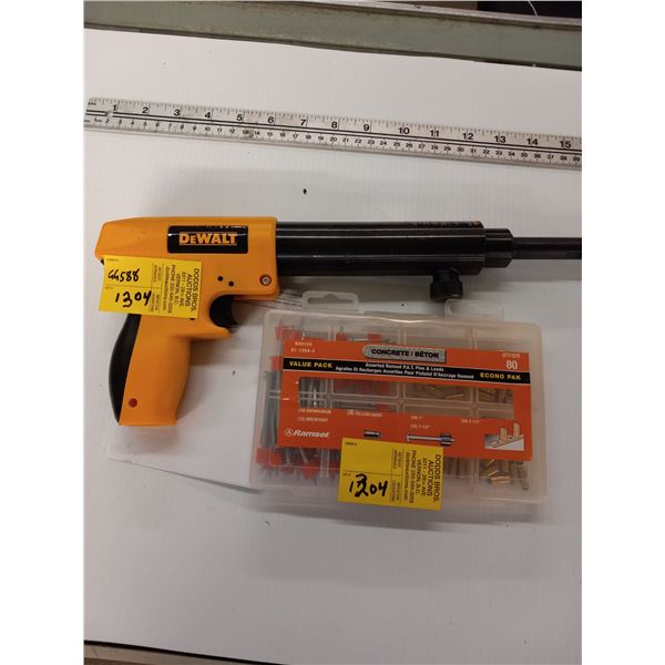 DEWALT P2201 LOW VELOCITY POWDER ACTUATED FASTENING TOOL & A ECONO PACK OF RAMSET PINS & LOADS