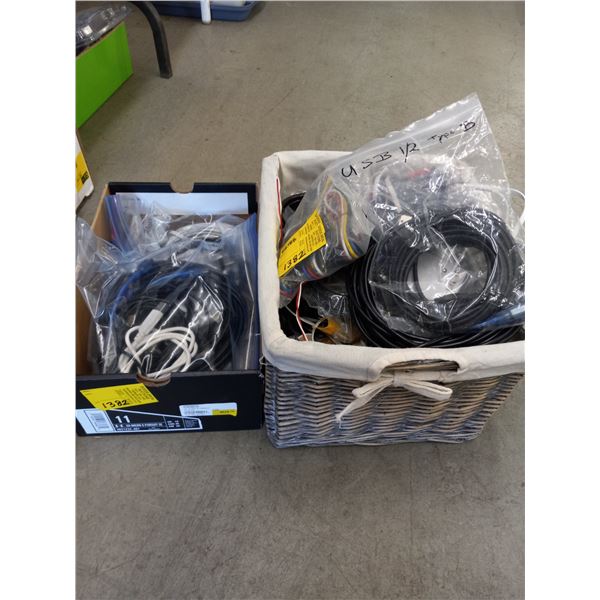 2 BOXES OF MISC. WIRES, ETC.