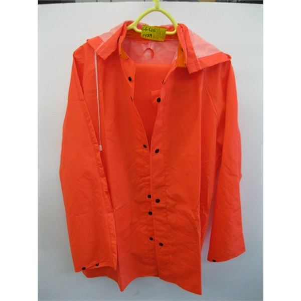 PAIR OF ORANGE RAIN GEAR W/PANTS