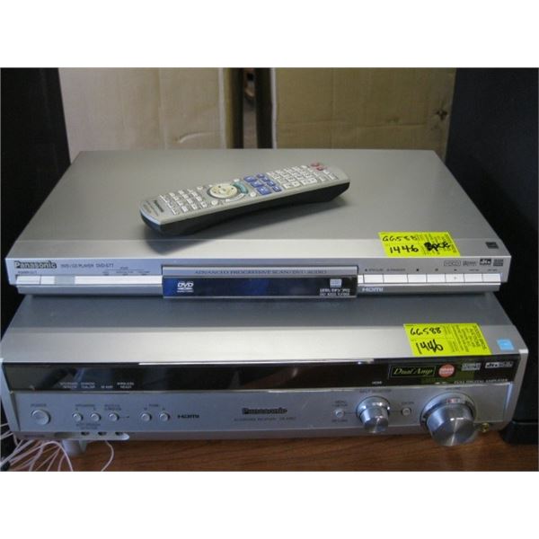 2 PIECE PANOSONIC DVD PLAYER & AV CONTROL RECEIVER