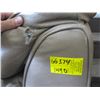 Image 4 : BEIGE LEATHER COUCH & LOVESEAT, HAS HOLE