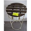 Image 1 : METAL & WOOD ROUND PLANT STAND