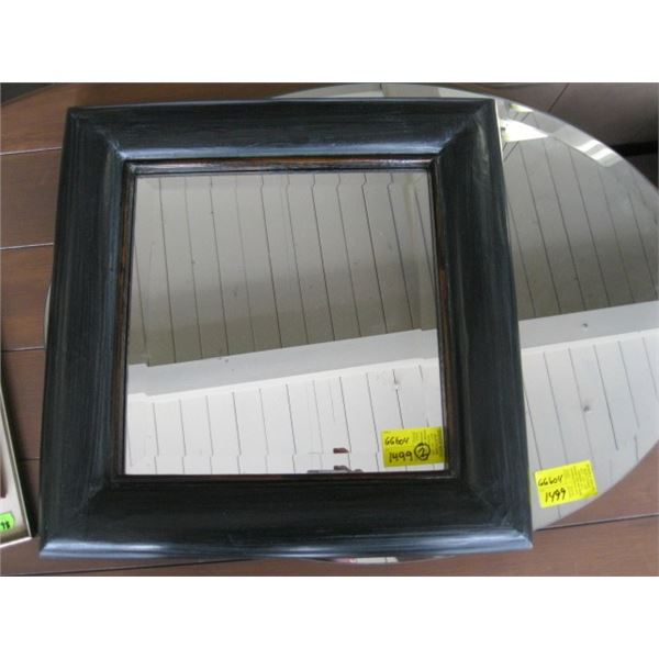 1 FRAMED MIRROR & 1 BEVELLED MIRROR