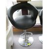 Image 1 : BLACK LEATHER LOOK BAR STOOL WITH CHROME BOTTOM
