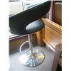 Image 2 : BLACK LEATHER LOOK BAR STOOL WITH CHROME BASE