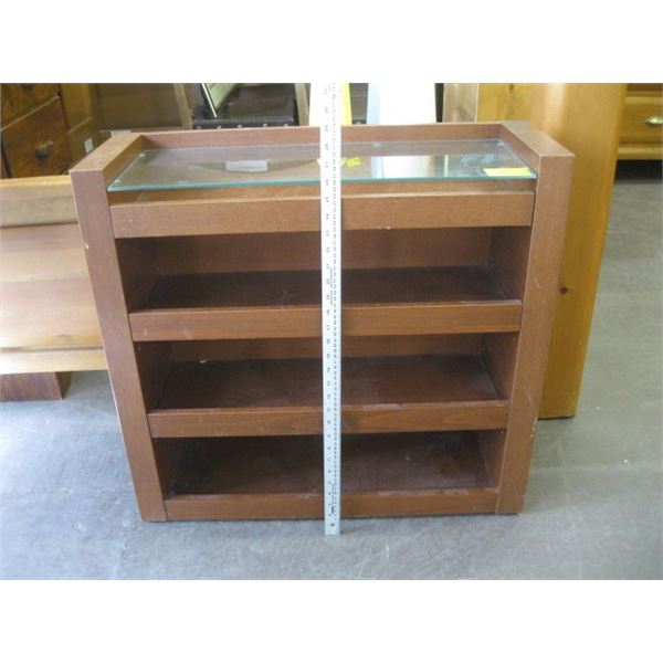 SMALL SHELF UNIT WITH GLASS TOP