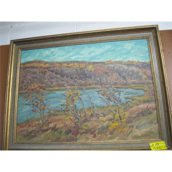 FOEDISCH PAINTING OF LAKE & TREES