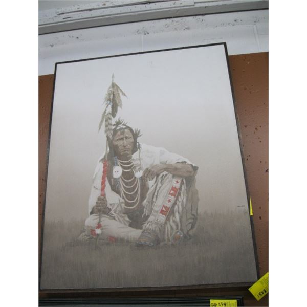 CANVAS PICTURE OF NATIVE WARRIOR