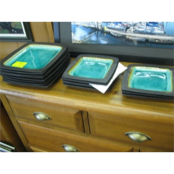 8 LG. SQUARE PLATES & 8 SMALL SQUARE PLATES