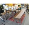 Image 1 : REDWOOD FOLDING DINING TABLE WITH 2 FOLDING BENCHES